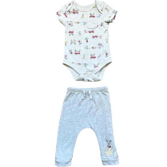 Disney Baby Unisex Short Sleeve Onesie & Pants Outfit. Matching Set. 3-6 Months. - Picture 1 of 5